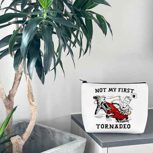 WCGXKO Tornado Lover Gift Not My First Tornadeo Makeup Bag American Disaster Movie Lovers Gift (Tornadeo Bag)