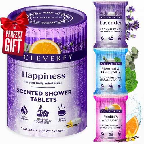 Cleverfy Shower Steamers Aromatherapy ? Stocking Stuffers for Women, Teens and Wife ? Christmas Gifts for Women and Teen Girls ? White Elephant Gifts for Adults ? 3 Tablets
