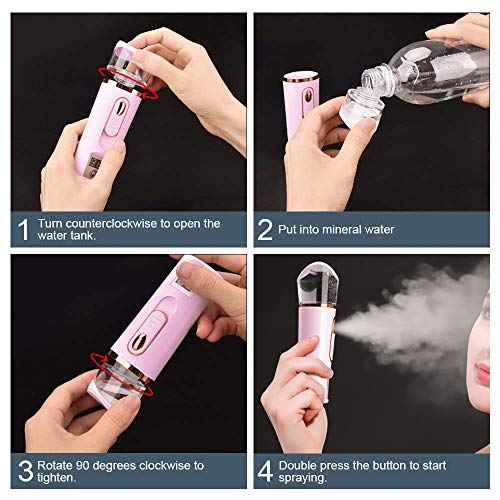 Handy Nano Facial Mister with Skin Analyzer Moisture Tester, Portable Nano Mist Sprayer Atomization Eyelash Extensions Steamer Mister,Mini Cool with Large Capacity,Face Moisturizing