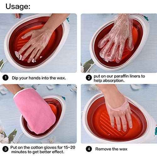 100pcs Paraffin Wax Bath Liners for Hand, Niubow Plastic Thermal Therabath Glove, Hot Wax Therapy Mitten Bags Covers for Heated Mitts Treatment
