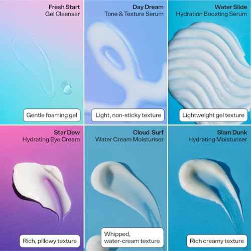 Bubble Skincare The Wish List Mini Skincare Essentials Gift Set - Includes Gel Cleanser, Vitamin C & Hyaluronic Serum, Eye Cream, Water Cream & Face Moisturizer - Travel Size Skin Care (6 Count)