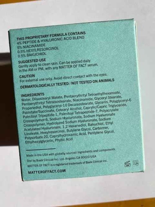 MATTER OF FACT Maximalist Age-Defying Moisturizer, Peptide & Hyaluronic Acid Face Cream with Niacinamide and Bakuchiol, Plumping Hydration for Fine Lines & Uneven Tone, 50mL / 1.6 Fl Oz
