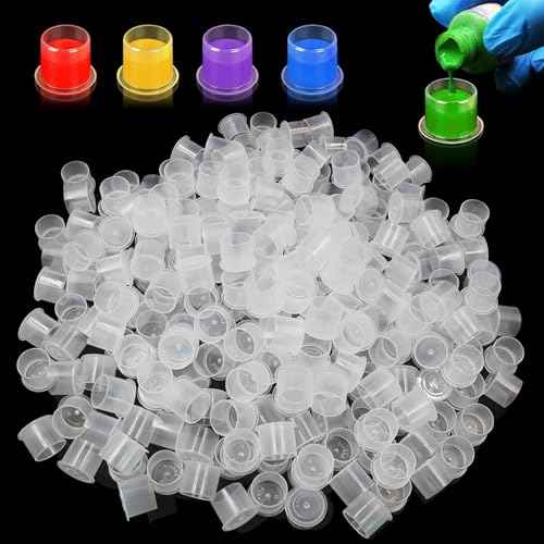1000pcs Tattoo Ink Cups - Rayyl Tattoo Ink Cups with Base #11mm Clear Plastic Pigment Cups Disposable Tattoo Ink Caps Cups Container Cups for Tattoo Ink and Pigment... (1000pcs-11mm)¡¦