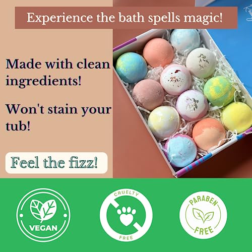 Luxury Bath Bomb Gift Set, Organic Bath Bombs for Women Relaxing, Moisturizing Shea Butter & Pure Essential Oils Bubble Bath, Bathbombs for Men, Gifts for Her