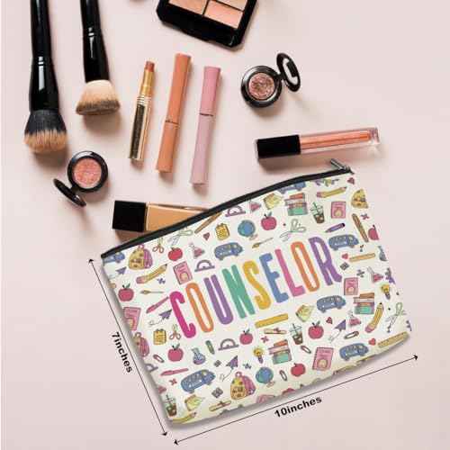 Inspirational Counselor Gifts Cosmetic Bag Counseling Office Must Haves Makeup Bag Appreciation Retirement Gifts for Women Friend Counselor Therapist Teacher Coworker Birthday Christmas Makeup Pouch