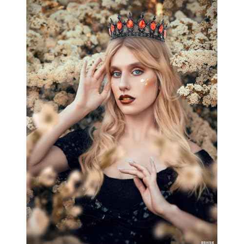 CAVETEE Crystal Crowns for Women Full Round Queen Tiara for Women Bridal Wedding Prom Princess Birthday Decorations Birthday Crown Cake Topper
