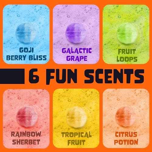 Halloween Bath Bombs for Kids with Surprise Halloween Toys Inside (6 Pack) - Large Pumpkin Bath Bombs for Kids, Boys, Girls & Teens ? Spooky Boo Basket Stuffers for Kids - Made in USA by Two Sisters