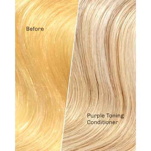 oVertone Haircare Purple Toning Conditioner - Neutralizes Brassiness for Blonde & Platinum Hair - Deeply Hydrating Formula with Shea Butter & Coconut Oil - Vegan, Cruelty-Free, Paraben-Free - 8 oz