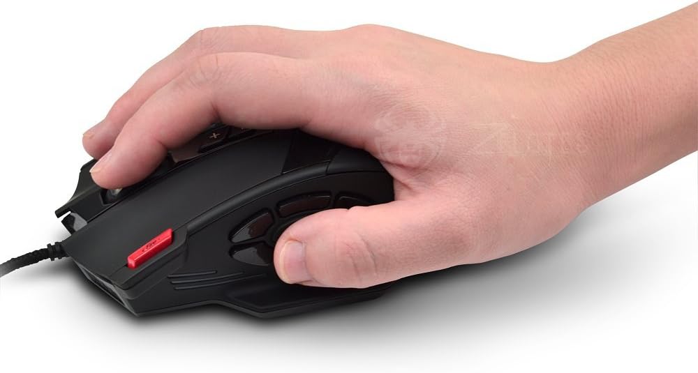 12 Programmable Buttons C12 Gaming Mouse, AFUNTA Laser Double-Speed Adjustment 8000DPI Mice Support 4 Level Switch