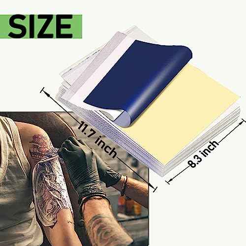 40Pcs Tattoo Skin Practice Kit Includes Fake Skin 10Pcs 8¡¿6in and Tattoo Stencil Transfer Paper 30Pcs A4 Size 4 Layers Supplies