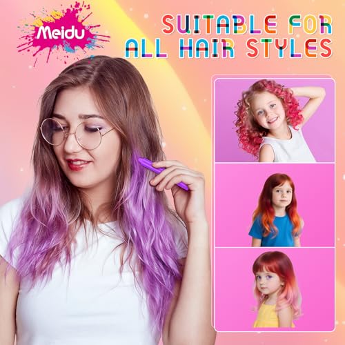 Washable Hair Chalk for Girls,12 Pcs Chalk Pens,Temporary Hair Color Dye, Kids Make Up Sets for Girls Kids Age 5 6 7 8 9 10 11 12 13 Years Old,Halloween Birthday Christmas Cosplay Hair DIY Party