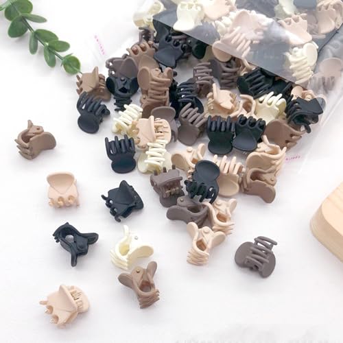 50Pcs Small Matte Hair Claw Clips, Mini Clips for Girls Women - Cute Tiny Claws for Thin Hair, Strong Grip, Neutral Color for Birthday, Christmas, Party Gifts