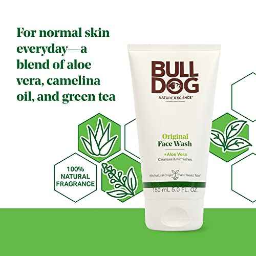 BULLDOG Mens Skincare and Grooming Original Face Wash, 5 Fluid Ounce - Pack of 2