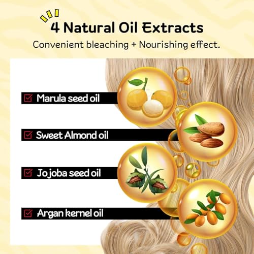 Super Rich Cream Hair Bleach (4.8oz), Permanent Hair Color with Marula Seed Oil, High-Lifting Formula, Minimal Damage, Enriched with Jojoba Seed and Argan Kernel