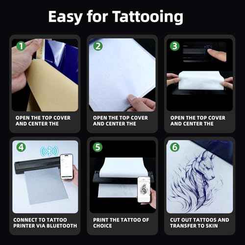 2025 New Tattoo Stencil Printer - Wireless Bluetooth Thermal Tattoo Transfer Machine, Includes 10pcs Transfer Paper, Portable Tattoo Printer for Beginners & Pros, Works with iPhone/Android/iPad