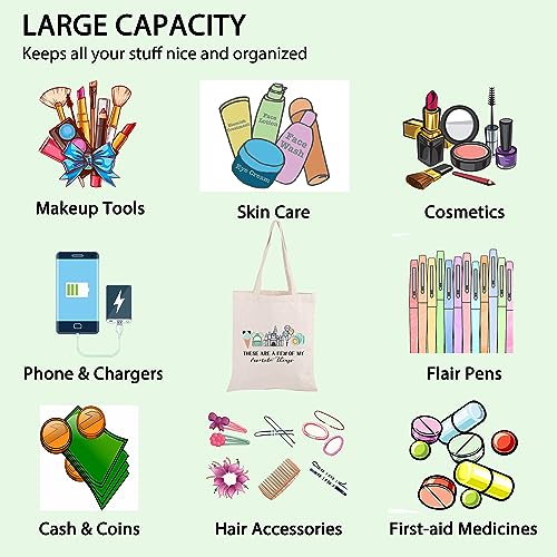 Vacation Trip Gift Fairytale Fans Shoulder Bag Mouse Family Trip SnacksTote Bag Magic Kingd*m Gift Mouse Ice Cream Handbag (F-things Mouse Tote)