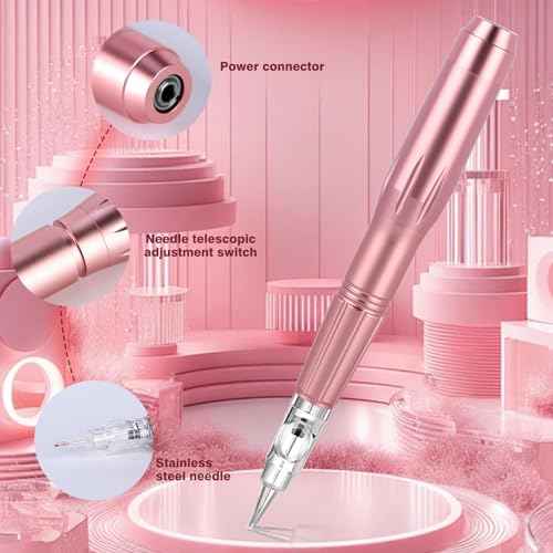 Eyebrow Microblading Tattoo Kit for Beginner Professional Complete Wired Tattoo Gun Set with 15Pcs Cartridge Needles Microblading Supplies for Eyebrow Lip Eyeliner