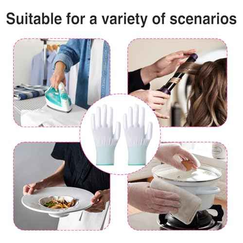 4 Pcs heat gloves for hair styling,Professional curling iron glove,heat resistant gloves for flat Iron and Curling Wand Suitable