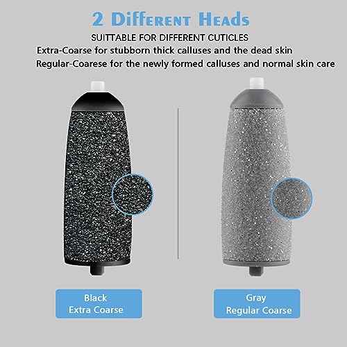 12 Pack Replacement Roller for Flawless Pedi, Replacement Head Refills Compatible with Finish Touch Flawless Pedi Electronic Tool File,6 Extra Coarse & 6 Regular Coarse