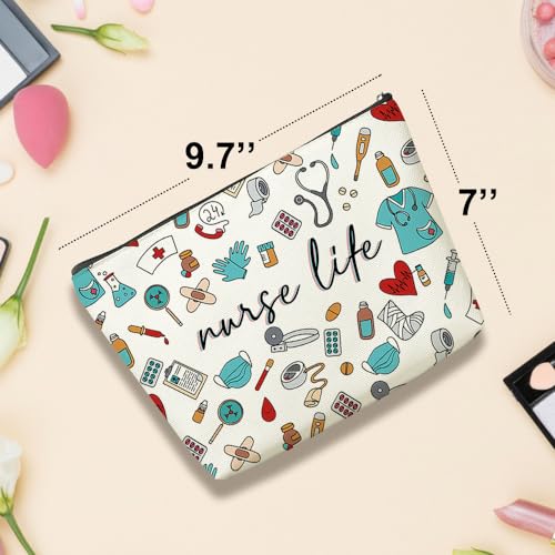 Inspirational Nurse Gifts, Makeup Bag Nurse Accessories for Work Nursing Practitioner Gift for Women Cosmetic Bag Rn Gifts for Nurses Graduation Nurse's Week Appreciation Christmas Birthday Gift