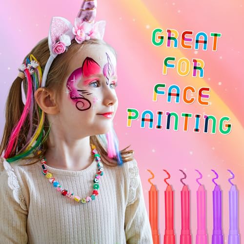 Washable Hair Chalk for Girls,12 Pcs Chalk Pens,Temporary Hair Color Dye, Kids Make Up Sets for Girls Kids Age 5 6 7 8 9 10 11 12 13 Years Old,Halloween Birthday Christmas Cosplay Hair DIY Party