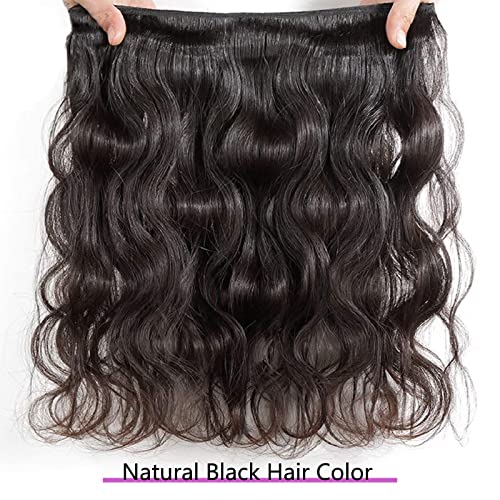 Body Wave Bundles 10A 1 Bundles Human Hair 100% Unprocessed Brazilian Virgin Raw Hair Bundles Extensions Double Weft Curly Weave Bundles Human Hair Natural Color Deals Full And Thick 32 Inch