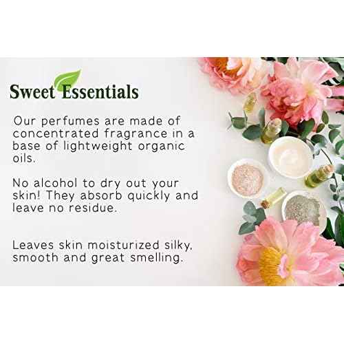 Sweet Essentials JASMINE VANILLA, Fragrance/Perfume Oil, Made with Organic Oils, 2oz, Spray on Perfume Hair & Body Oil - Alcohol, Silicone & Preservative Free