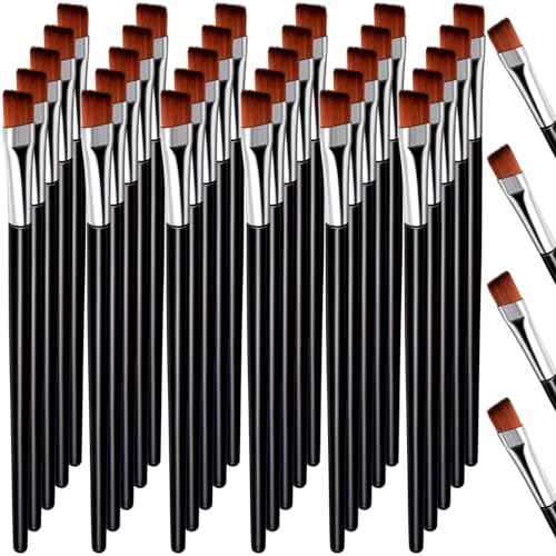 Gerrii 100 Pieces Disposable Angled Eyebrow Brushes Eye Liner Brush Disposable Angle Brushes Tinting Brushes for Women Girls Salon Beauty Cosmetic Make up Tool Esthetician Supplies(Silver)
