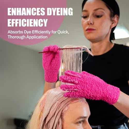3 Pairs Reusable Microfiber Hair Dye Gloves for Hair Coloring & Cleaning - Protects Hands, Prevents Damage to Fragile Hair, Ensures Efficient Dye Application, Machine Washable Eco-Friendly Use