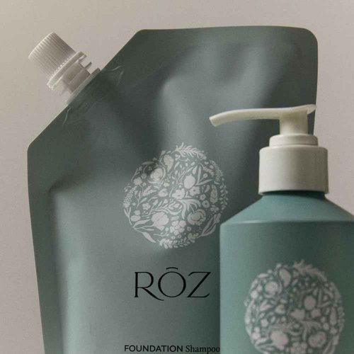 RŌZ Foundation Shampoo Refill | BPA-Free Pouch | Hydrating, Balancing & Gently Cleansing for Air Drying & Styling | Vegan, Color-Safe, Free of Silicone, Paraben & SLS | Strengthens & Nourishes