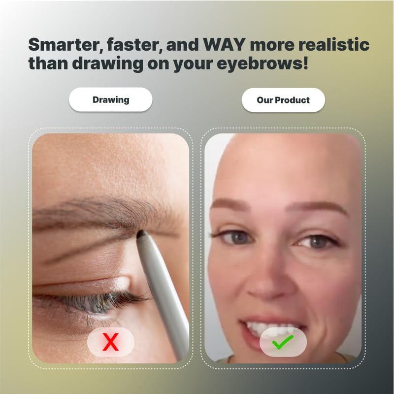 My Two Brows 100 Pairs Medium Brown Temporary Eyebrow Tattoos, Waterproof and Smudge-Proof Medium Everyday Style Realistic Eyebrow Sticker for Men & Women, Easy to Apply, Won't Work on Existing Brows