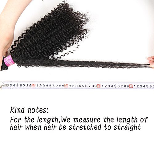 ISEE Hair Virgin Malaysian Deep Curly Jerry Curly Human Hair One Bundles,100% Unprocessed Human Hair Extensions Natural Black Can Be Dyed (14'')
