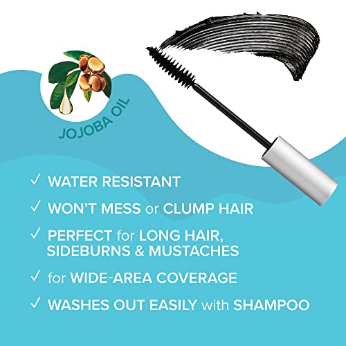 RED by KISS Quick Cover Root Touch Up Rescue (Black 2 Pack), Mascara Natural Water-Resistant Temporary Gray Concealer Cover Up Brush for Hair Mustache & Beard, Formulated with Jojoba Oil