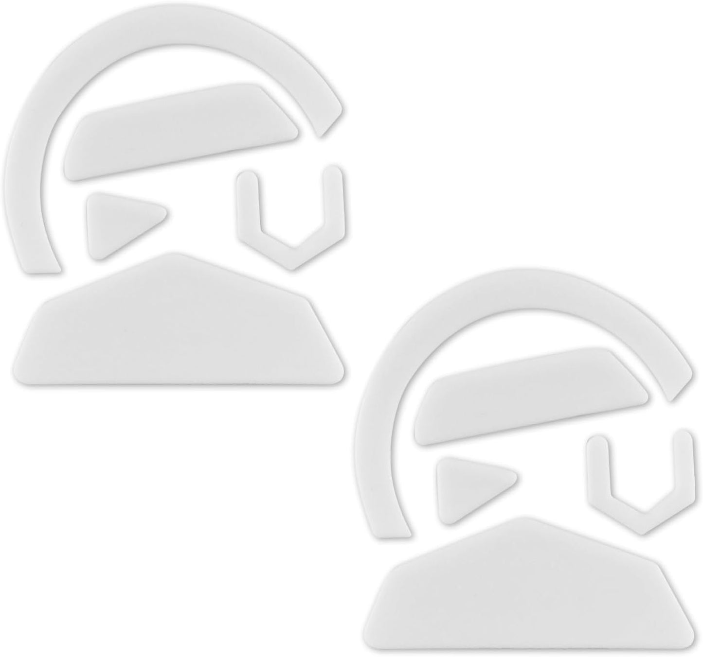 2 Pack Mouse Feet Sliding Stickers, Wear-Resistant Smooth Mice Glass Skates Pad (Glide Mice Skates, White PTFE) (6&7mm Universal Mouse Feet)