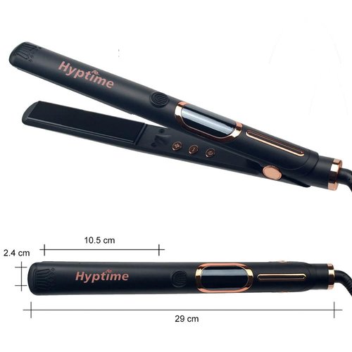 Hyptime Titanium Flat Iron Straightener Digital Display to Accurately Control Temperature, 1 Inch for Thick & Curly Hairs Professional, Dual Voltage 500°F Fast Heating for Black Hair Friendly