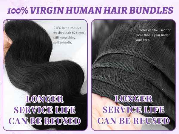 Human Hair Bundles 18 20 22 Inch 3 Bundles Human Hair Body Wave 12A Real 100% Raw Unprocessed Brazilian Virgin Sew in Quick Weave Natural Black Deals Thick Hair Extensions