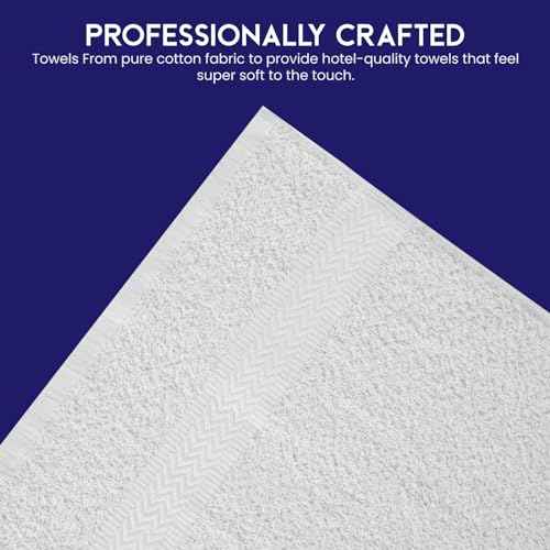 Linteum Textile Supply Premium Hair Drying Towels 100% Ring Spun Cotton Hair Towel for Women, Men, Kids 20x40 inches Quick Dry Salon Towels Hand Towel for Gym, Hair Care, Spa, Home [Pack of 6] White