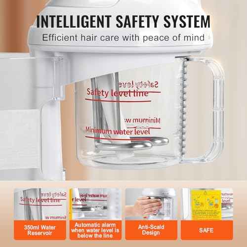 VEVOR Hair Steamer, 2 in 1 UV Ozone Hair & Facial Steamer with Detachable Bonnet Hood, Nano Ionic Face Steamer with 360¡Æ Rotatable Sprayer for Deep Conditioning, Perfect for Salon Spa Home Beauty