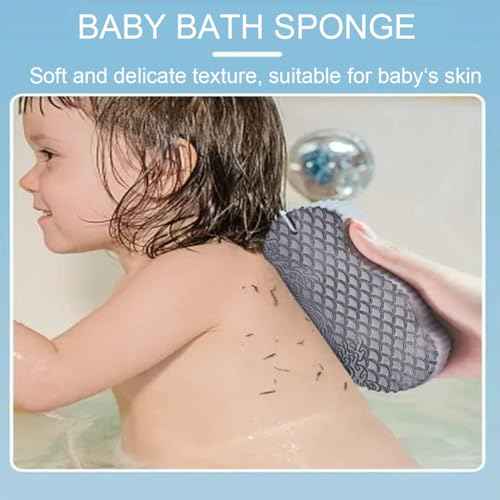 3Pcs Magic Exfoliating Bath Sponge,3D Super Soft Exfoliating Bath Sponge,Remover Dead Skin for Adults Children and Pregnant Women,Reusable(Blue+Pink+Gray)