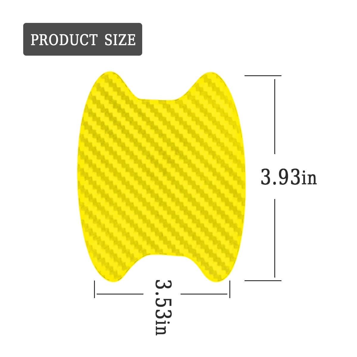 4PCS Car Door Handle Cup Stickers, Carbon Fiber Scratch Auto Door Protective Film, Non-Marking Car Door Bowl Protector, Universal for Most Cars, SUV, Van (Yellow/4PCS)