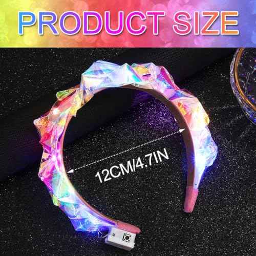 GORTIN Light up Headband LED Glow Halloween Costume Headpiece Rave Hair Accessories for Women