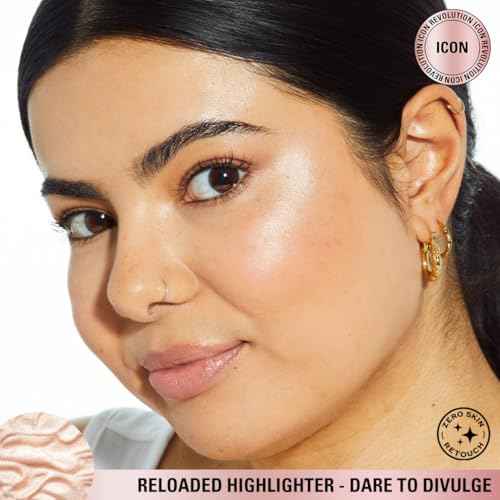 Revolution, Reloaded Pressed Powder Highlighter, Intensely Pigmented for a High Impact Dewy Finish, Dare to Divulge, 0.22 Oz