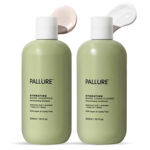 Pallure Hydrating Bond Duo Shampoo & Conditioner To Support Thicker, Voluminous, Fuller Looking Hair, Infused with Hyaluronic Acid, Biotin, Avocado and Rosemary Oil, 300 ml
