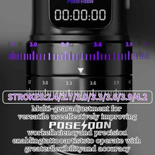 Poseidon Tattoo Gun Kit 7 Strokes Length Tattoo Machine Kit with 2pcs 2300mAh Battery 20pcs Tattoo Cartridge Needles 11pcs Inks Complete Tattoo Pen Kit Supply for Beginner and Artist