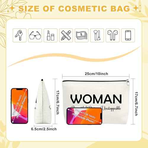 Women Empowerment Gift Makeup Bag Inspirational Gifts for Women Feminist Gift Cosmetic Bag Mental Health Gifts for Female Sister Friend Motivational Christmas Birthday Present Travel Pouch