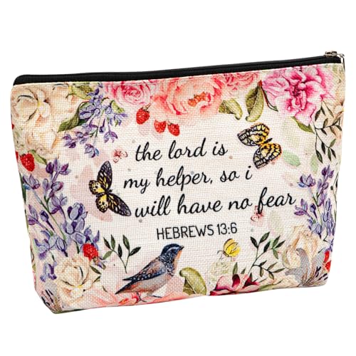 Vintage Floral Cosmetic Bag, Inspirational Makeup Bag, Bride Bridesmaid Cosmetic bag, Birthday Gifts for Women Mom, Gifts for Best Friend, Bride Bridesmaid Cosmetic bag