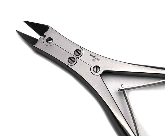 MediTools - Double Action Toenail Nippers, Clippers, Compound Action, Heavy Duty Thick Toenail Cutter, Pedicure, Podiatrist's Nippers, Straight Cut, Ingrown Nails Cutter, Stainless Steel, Premium