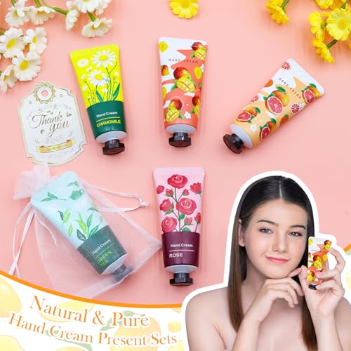 96 Pack Hand Cream for Women, Mini Hand Lotion Travel Size for Dry Cracked Care, Natural Plant Fragrance Moisturizer Present Set for Mother, Teacher Appreciation and Bridesmaid Present