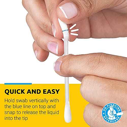 Dr. Piercing Aftercare Swabs ? Piercing Bump Saline Solution for Cleansing Earring, Nose, Belly, and Ear Piercings ? Gentle Saline Wash for a Refreshing Experience ? 36 Easy-to-Use Swabs (1-Pack)