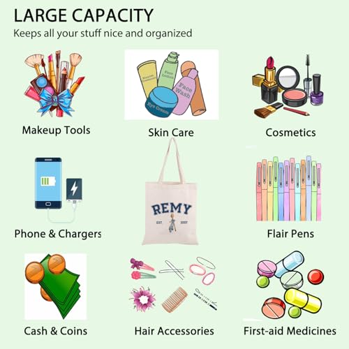 Remy Quote Cosmetic Bag Rat Fans Gift Remy Est. 2007 Zipper Pouch Makeup Bag Mouse Chef Make Up Bag (REMY TOTE)
